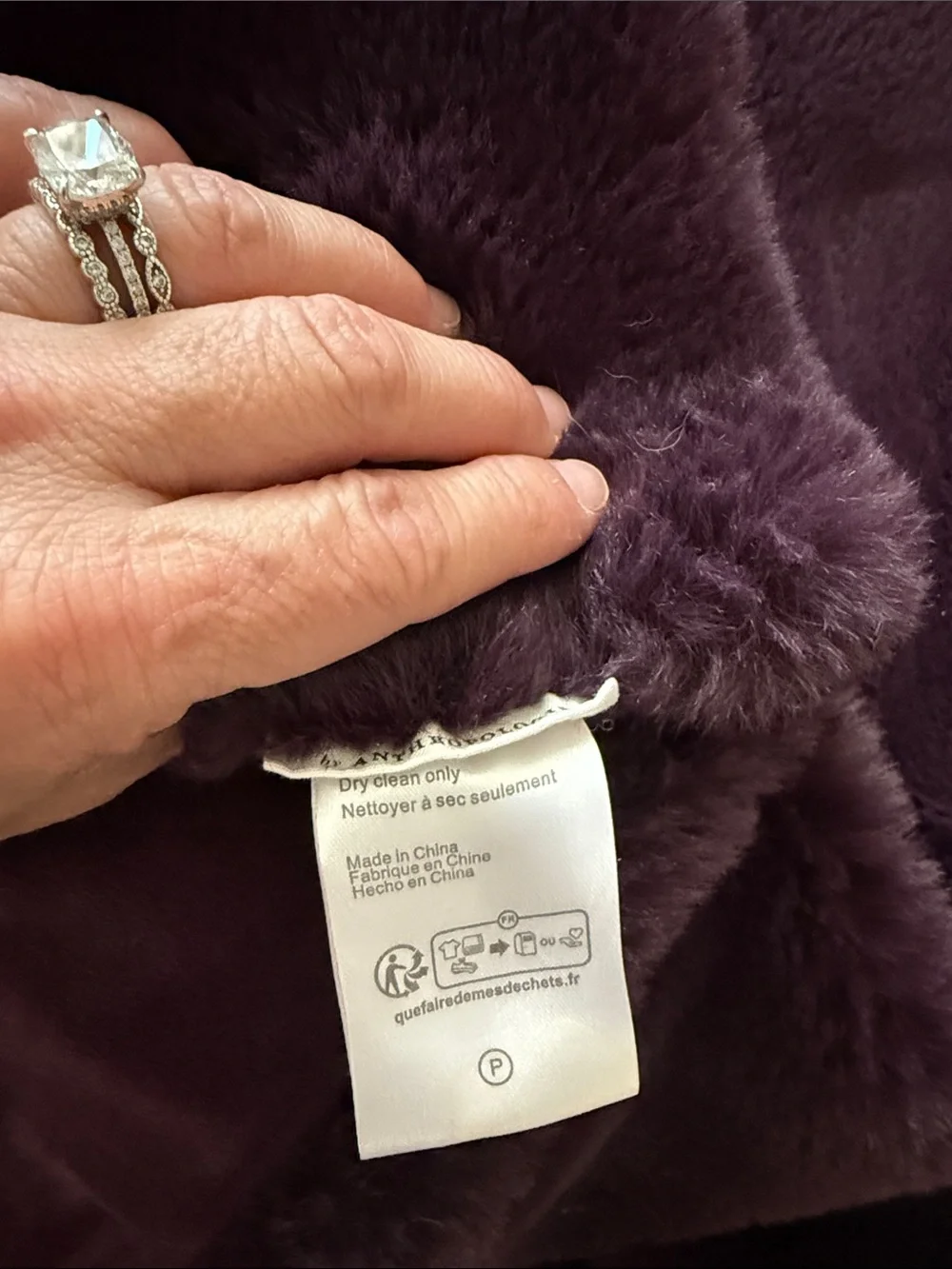 Anthropologie Plush Throw Blanket in Deep Plum